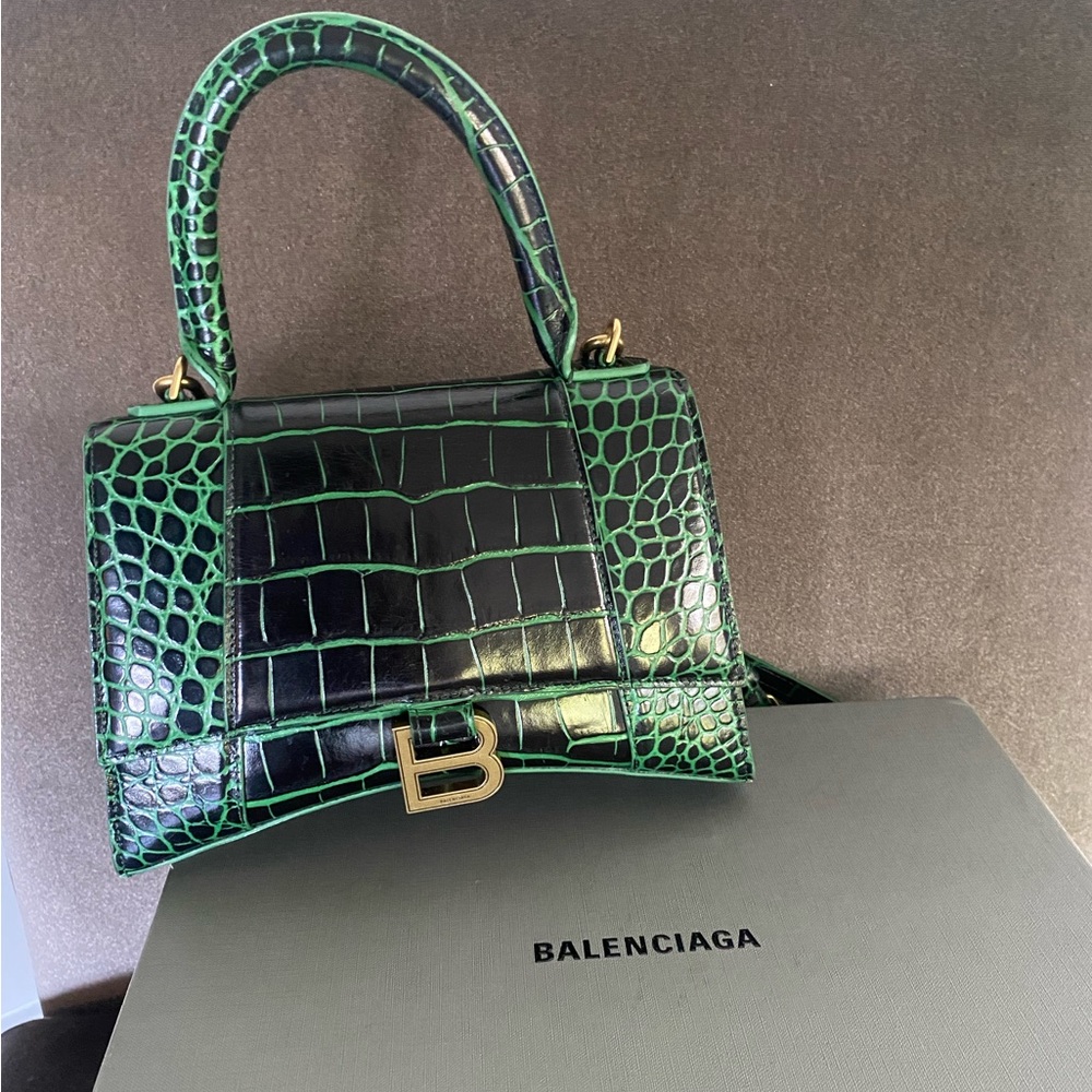 Balenciaga Hourglass crocodile purse